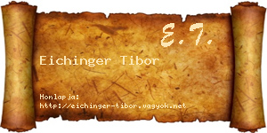 Eichinger Tibor névjegykártya